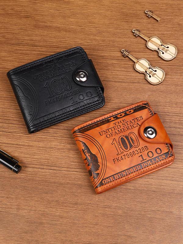 Men's Vintage Trendy Dollar Pattern Short Wallet, 2024 New Style Simple Multi Card Slot Bifold Wallet, Casual Versatile Wallet for Men for Daily Use