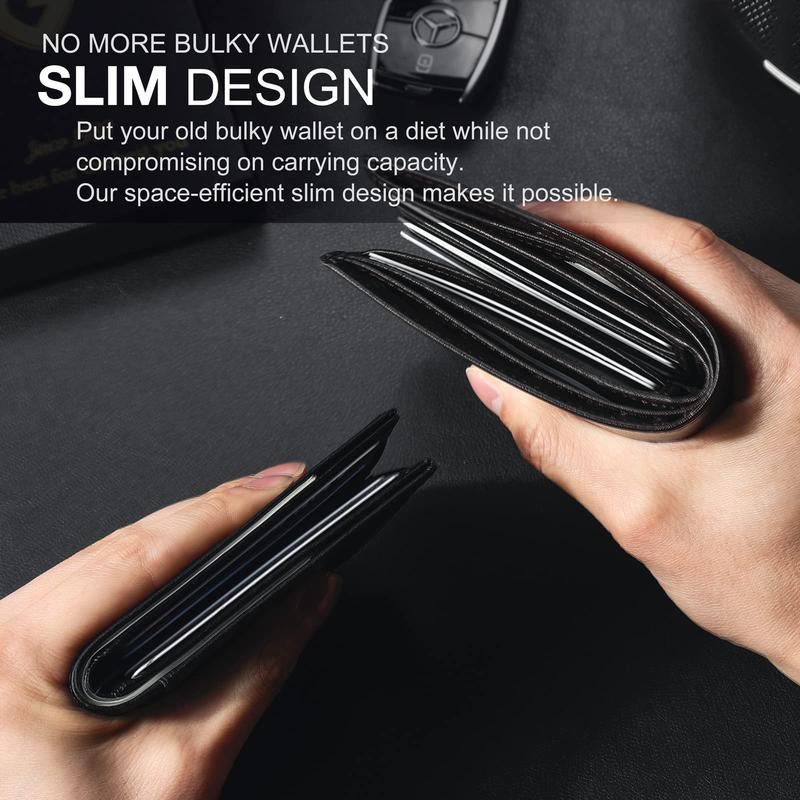 GSOIAX Men's Simple Slim Wallet with RFID Blocking Function