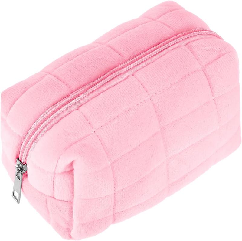 Makeup Bag Small Zippered Toiletry Organizer Make Up Travel Traveling  Storage Case Skincare Cute Fluffy Polyester Purse Brush Set Pouch Daily  Bathroom Display Womens