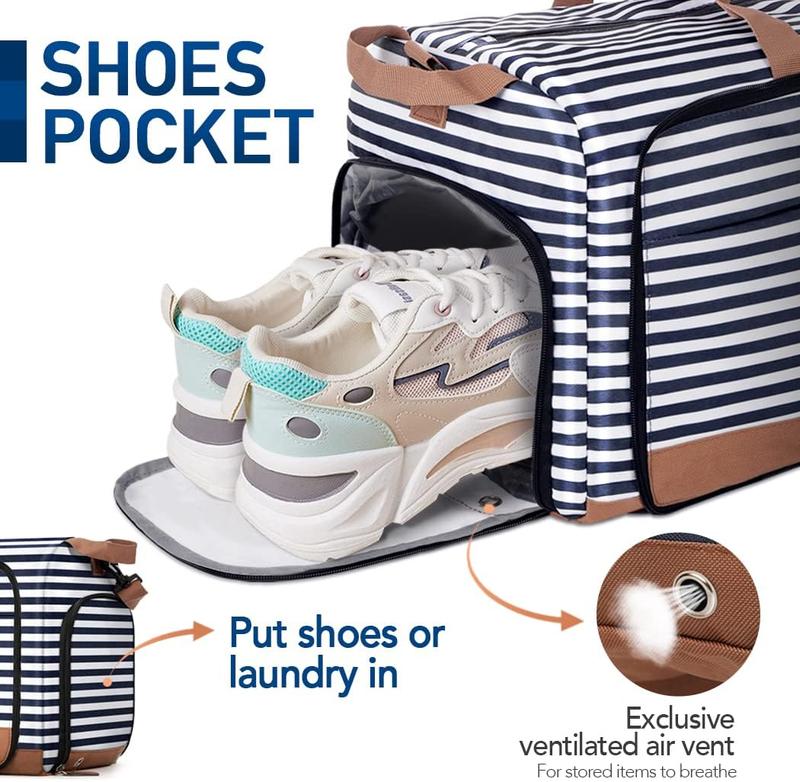 Lekesky Multi-pockets Travel Bag Foldable Girluxe Dufflebag with Shoes Compartment,Large Travel Bag Gym Bag for Women 80L
