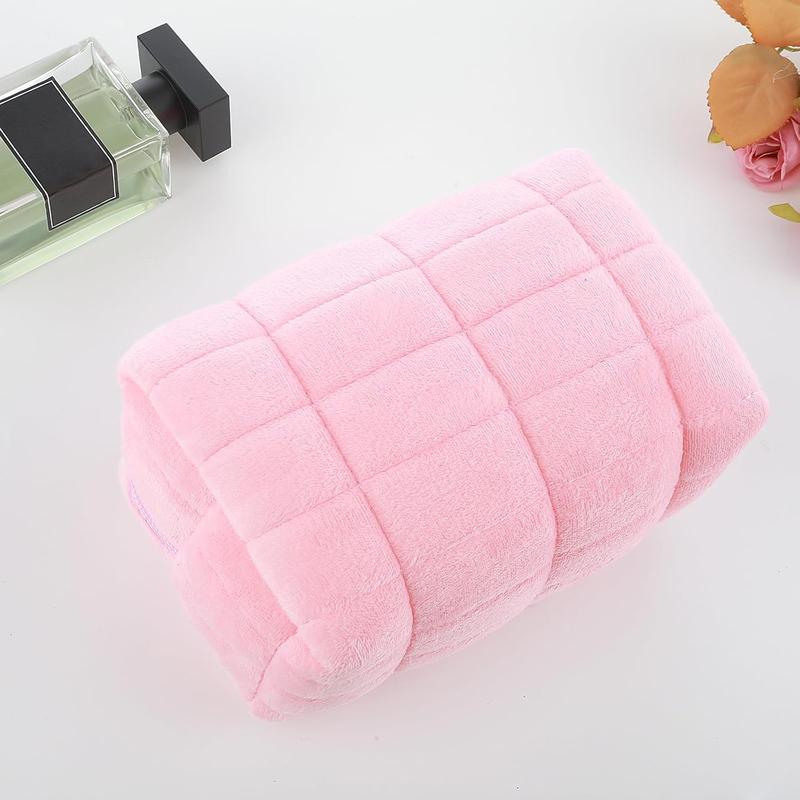 Makeup Bag Small Zippered Toiletry Organizer Make Up Travel Traveling  Storage Case Skincare Cute Fluffy Polyester Purse Brush Set Pouch Daily  Bathroom Display Womens