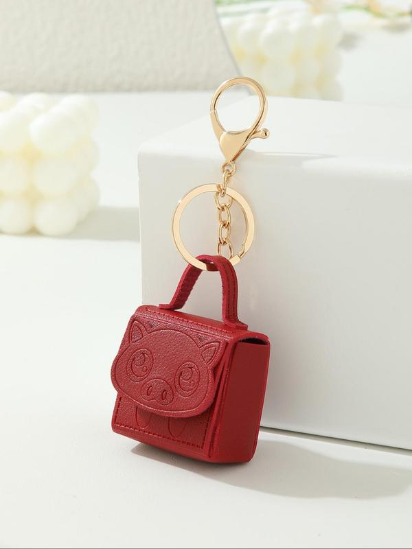 Cute Pig Design Mini Bag Charm, Novelty Bag Charm, Unique Coin Purse Earphone Bag, Creative Bag Decoration for Women & Girls