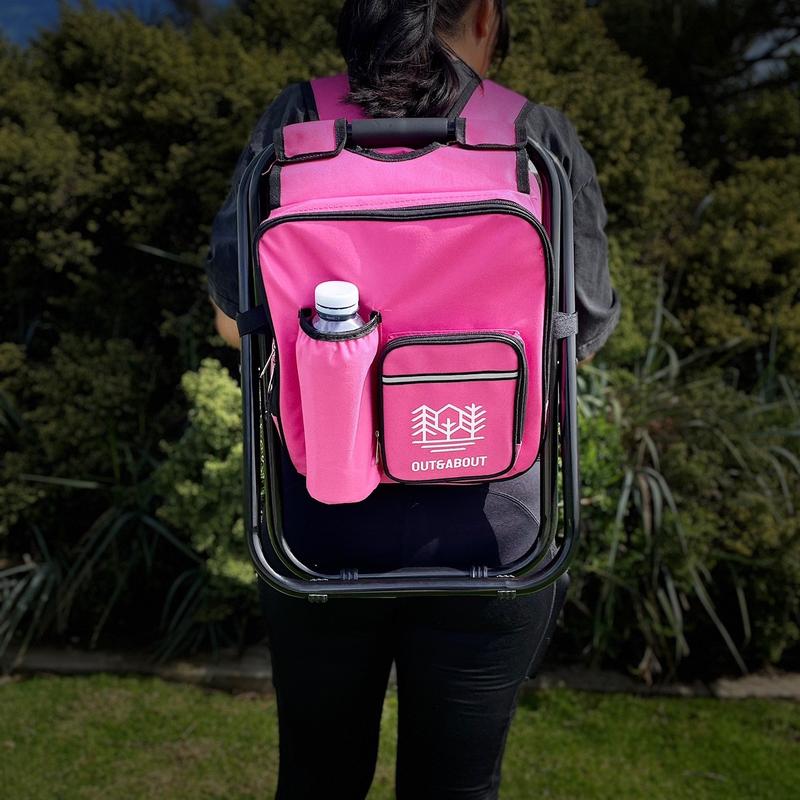 Pink 3 in 1 Backpack Cooler Chair
