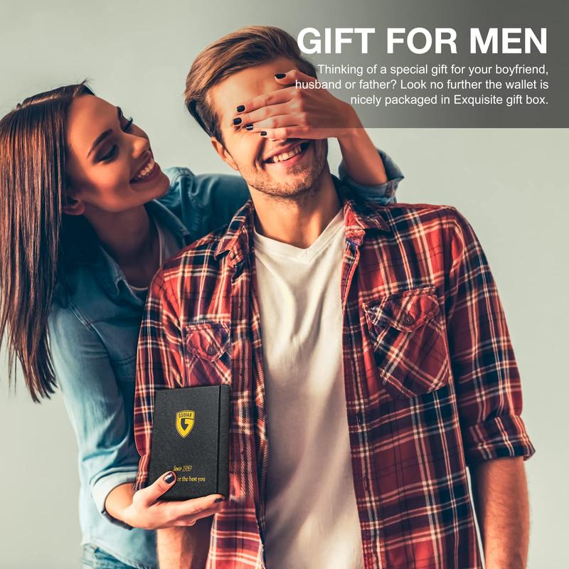 GSOIAX Men's Simple Slim Wallet with RFID Blocking Function