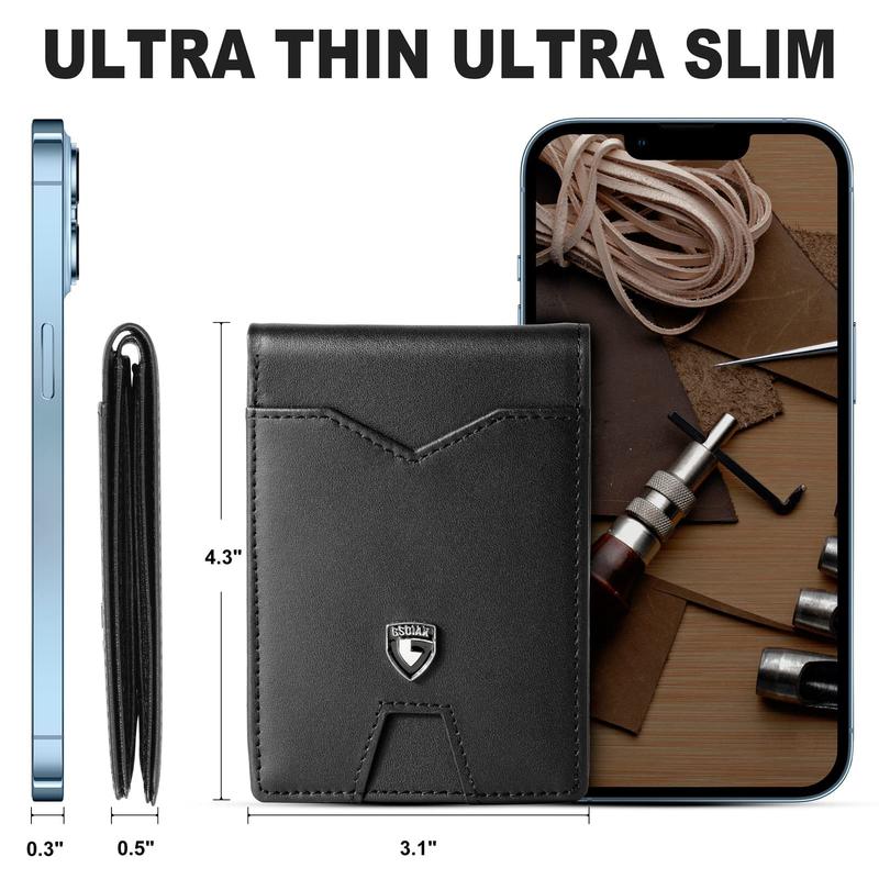 GSOIAX Men's Simple Slim Wallet with RFID Blocking Function