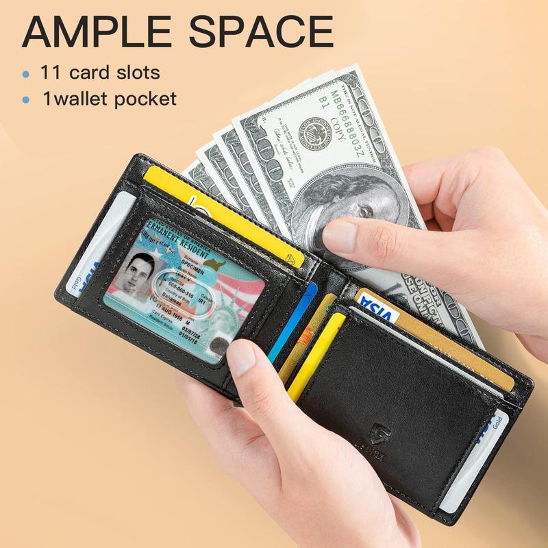 GSOIAX Men's Simple Slim Wallet with RFID Blocking Function