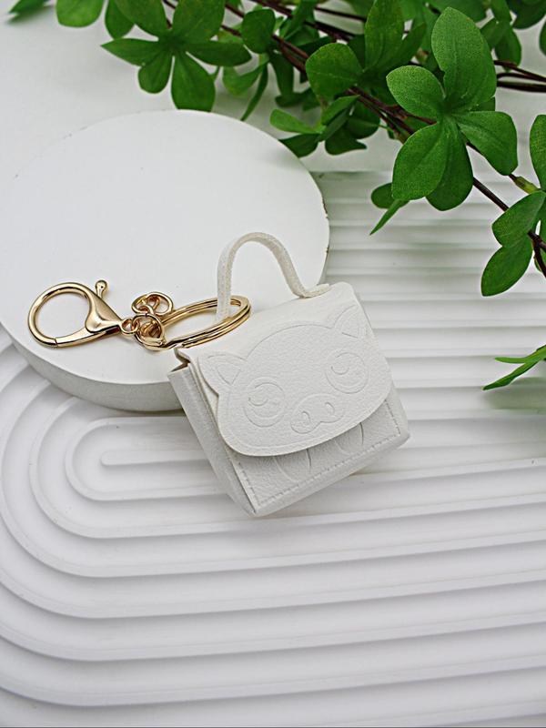 Cute Pig Design Mini Bag Charm, Novelty Bag Charm, Unique Coin Purse Earphone Bag, Creative Bag Decoration for Women & Girls