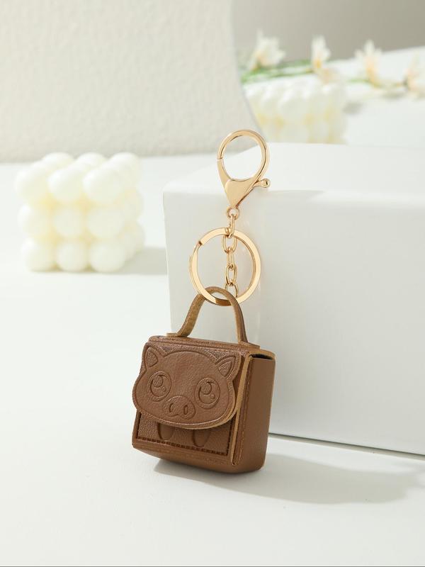 Cute Pig Design Mini Bag Charm, Novelty Bag Charm, Unique Coin Purse Earphone Bag, Creative Bag Decoration for Women & Girls