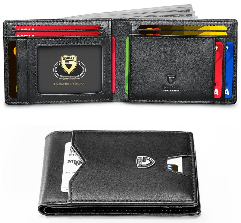 GSOIAX Men's Simple Slim Wallet with RFID Blocking Function
