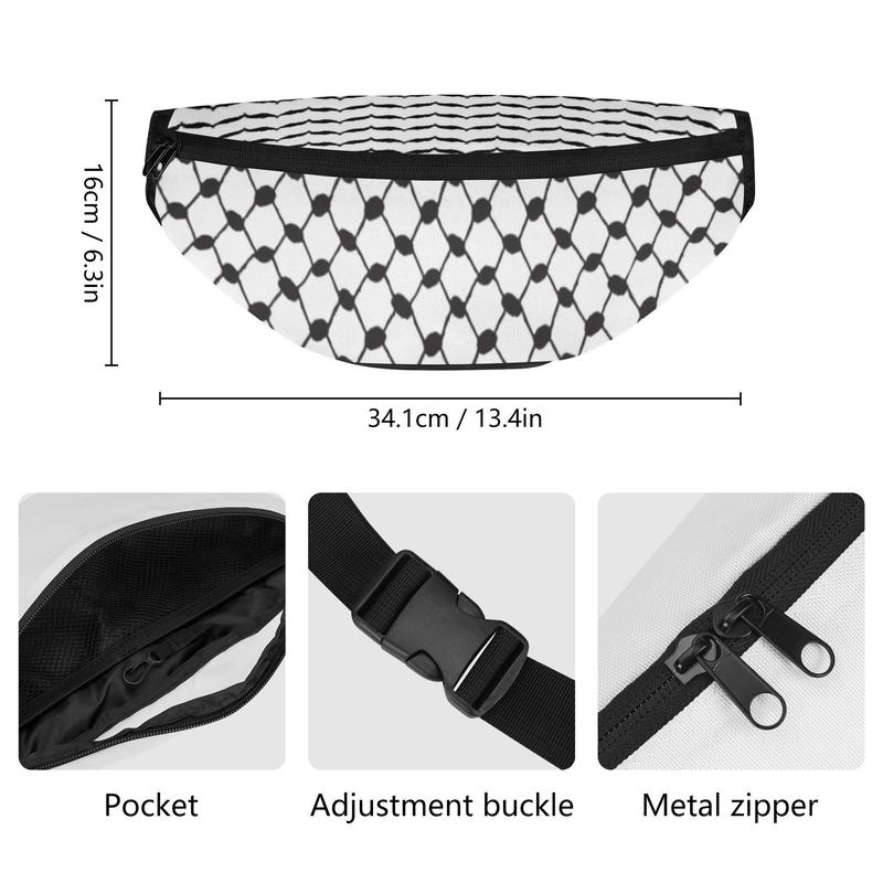 Adjustable Keffiyeh Fanny Pack – Versatility and Style on the Go