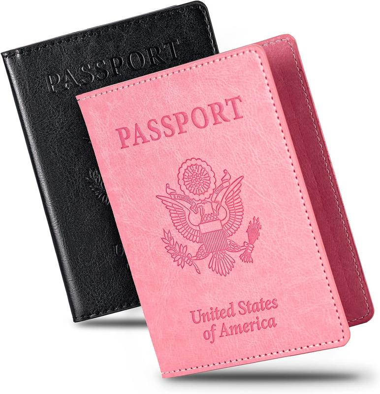 2 count Passport holders,Ultra Slim passport wallet,PU Leather Passport Cover for Women and Men