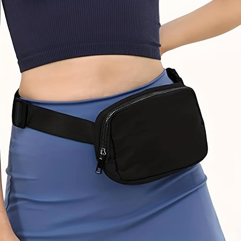 1pc Solid Color Waist Bag With Adjustable Strap, Waterproof Outdoor Sport Crossbody Bag Chest Bag Waist Bag, Simple Black Durable Crossbody Bag, Fashion Versatile Bag For Men And Women