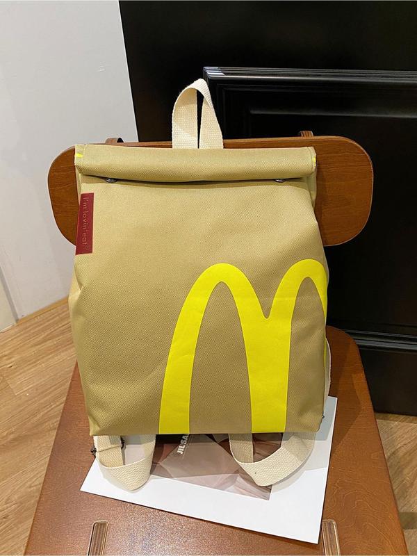 Fashion Letter Pattern Backpack, Casual Large Capacity Storage Backpack, Adjustable Strap Backpack for Women & Girls