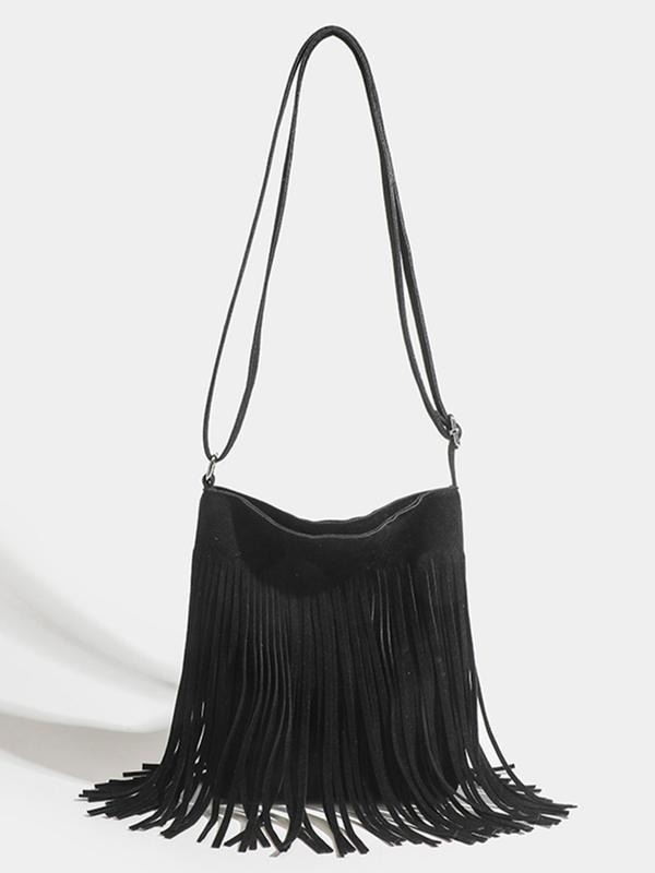 Women's Fashionable Tassel Design Crossbody Bag, Casual Y2K Shoulder Bag for Daily Used, Casual Trendy Versatile High-quality Daily Commuting Bag, Girl Fashionable Shopping Bag