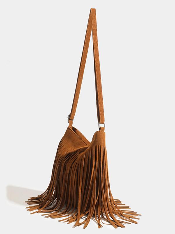 Women's Fashionable Tassel Design Crossbody Bag, Casual Y2K Shoulder Bag for Daily Used, Casual Trendy Versatile High-quality Daily Commuting Bag, Girl Fashionable Shopping Bag