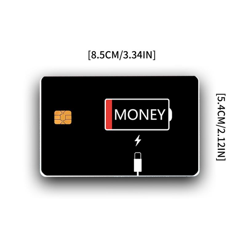 Low Battery Money Credit Card Skin – Minimalist and Durable Financial Humor Card Cover