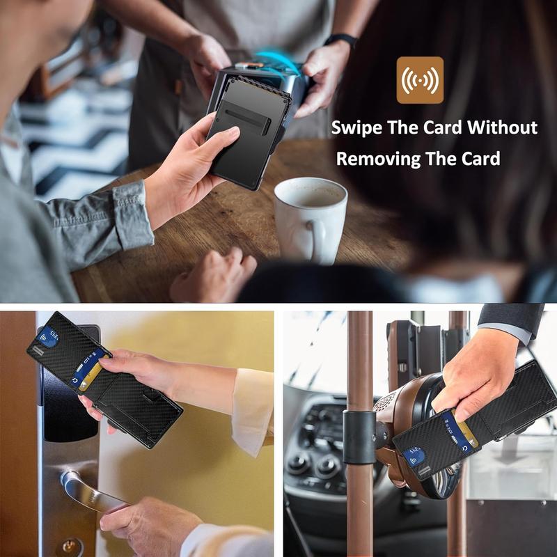 Wallet for Men - Slim Pop Up Bifold Wallet with Money Clip, Minimalist Wallet RFID Blocking with Gift Box