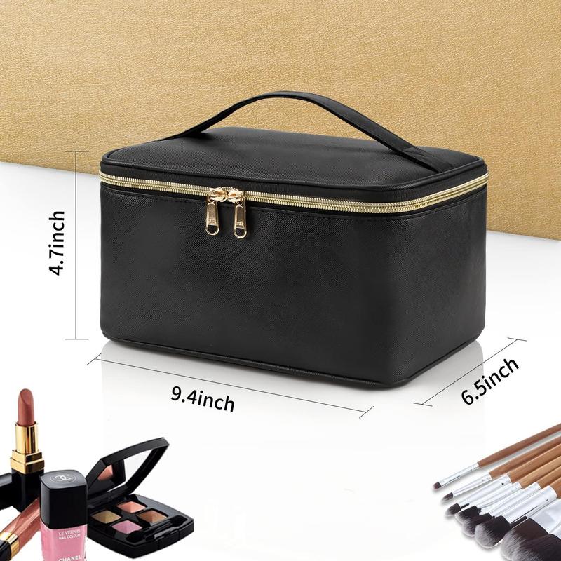 Makeup Bag Portable Cosmetic Bag Summer Spring Large Capacity Travel Makeup Case Organizer Black For Women Toiletry Bag for Girls Traveling With Handle and Divider Spring Versatile Storage Bag, Trending Products