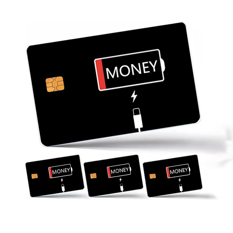 Low Battery Money Credit Card Skin – Minimalist and Durable Financial Humor Card Cover