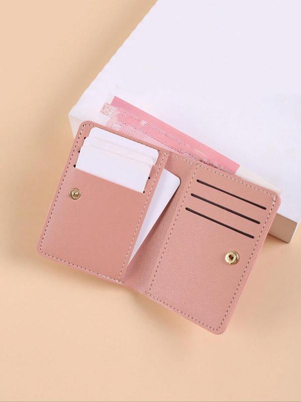 Men's Pu Leather Snap Button Short Wallet, Portable Multi Card Slots Bifold Card Holder, Cash Bank Card Id Credit Card Storage, for Men and Women