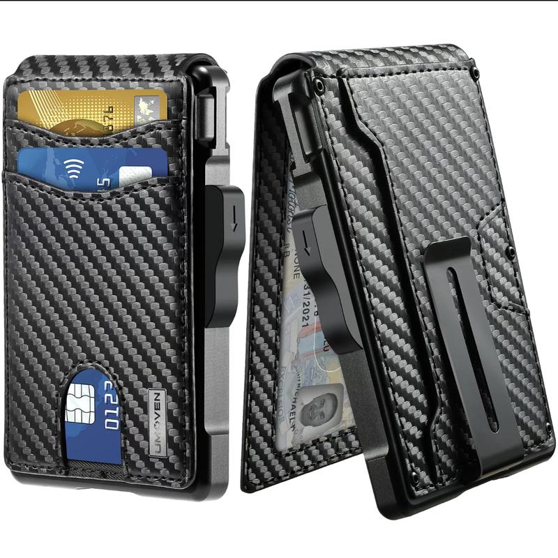 Wallet for Men - Slim Pop Up Bifold Wallet with Money Clip, Minimalist Wallet RFID Blocking with Gift Box