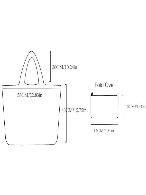 Women's Poratble Cute Bee Print Tote Bag, Large Capacity Foldable Shopping Bag for Daily Used, Lightweight Matching Shoulder Bag