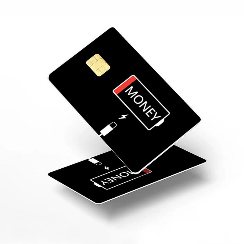 Low Battery Money Credit Card Skin – Minimalist and Durable Financial Humor Card Cover