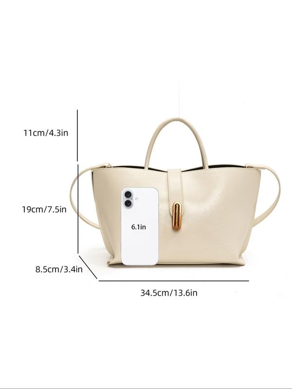 Women's Solid Color Bucket Bag, Fashionable PU Leather Crossbody Bag for Daily Used, Casual Trendy Versatile High-quality Daily Commuting Bag