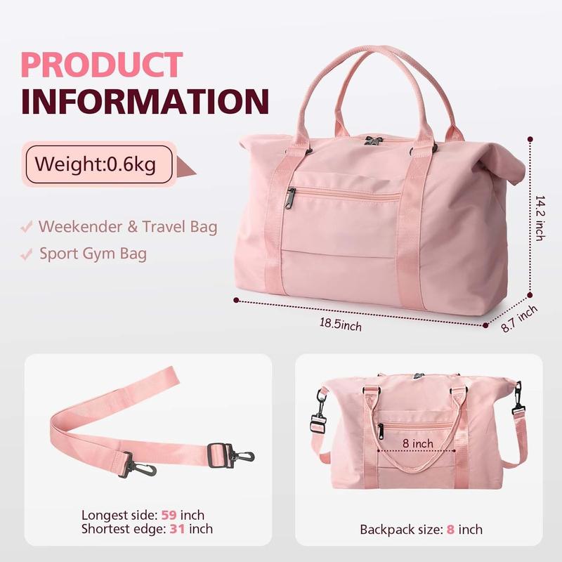 Travel Duffle Bag, Waterproof Weekender Bag Carry On Tote Bags for Women, Travel Essentials Sport Gym Bag for Men, Overnight Bag Luggage Bag with Trolley Sleeve