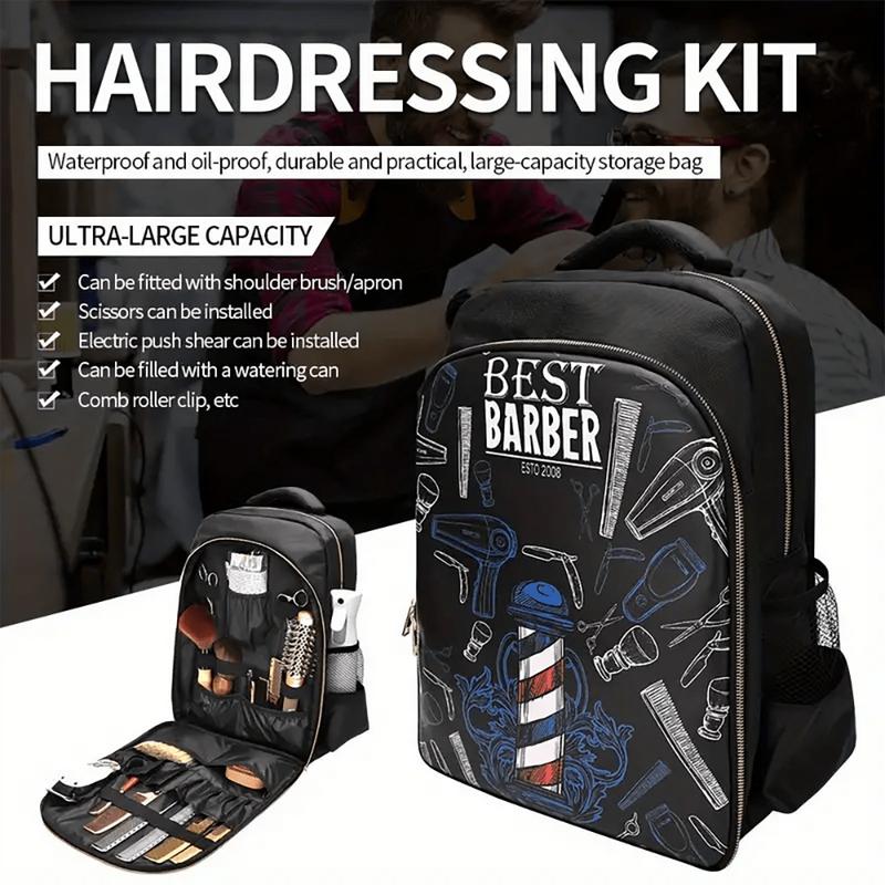 Professional Barber Backpack, Large Capacity, Hairdressing Tools Organizer, Travel Bag