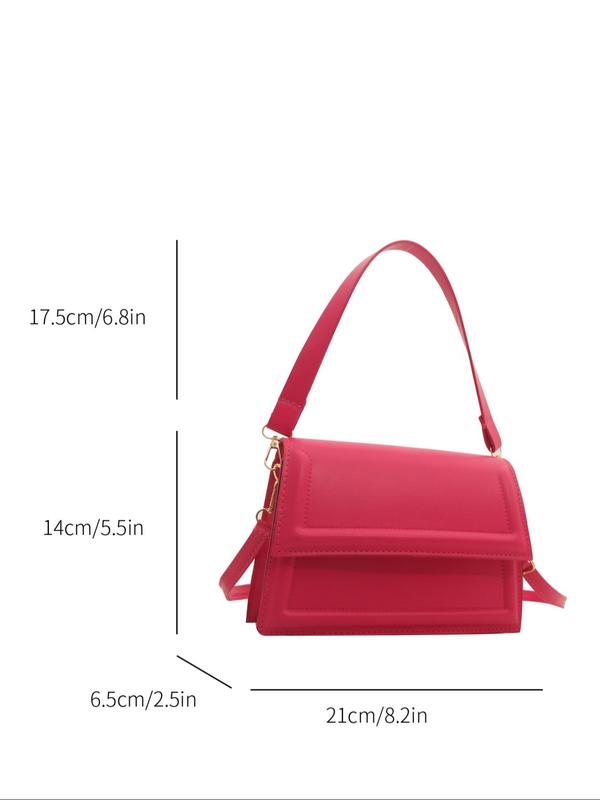 Women's Solid Color Flap Crossbody Bag, Fashionable Shoulder Bag for Daily Used, Casual Trendy Versatile High-quality Daily Commuting Bag