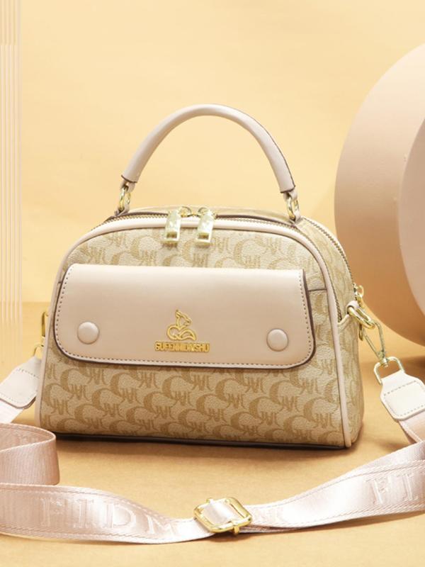 Women's Fashionable All Over Print Handbag & Clutch Bag & Coin Purse, Casual Trendy Versatile High-quality Daily Commuting Bag Set