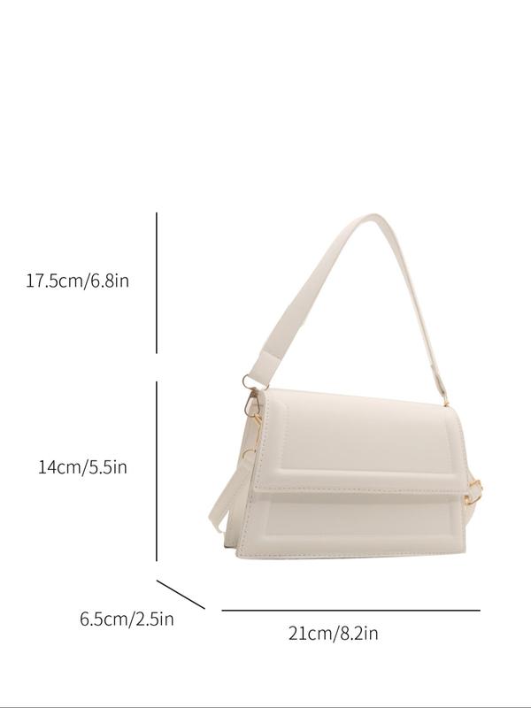 Women's Solid Color Flap Crossbody Bag, Fashionable Shoulder Bag for Daily Used, Casual Trendy Versatile High-quality Daily Commuting Bag