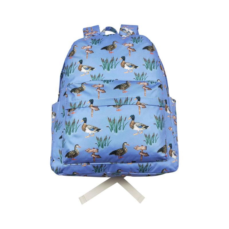 BA0259-hunting mallard ducks green plaid backpack