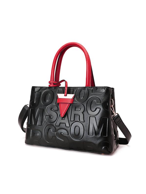 Women's Elegant Letter Print Handbag, Large Capacity Shoulder Bag for Commuting & Travel, Trendy All-match Bag for Daily Use