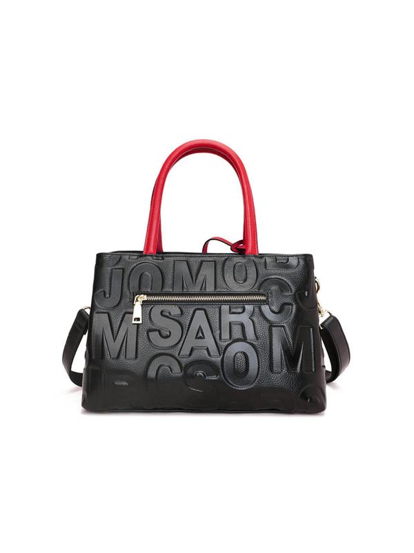 Women's Elegant Letter Print Handbag, Large Capacity Shoulder Bag for Commuting & Travel, Trendy All-match Bag for Daily Use