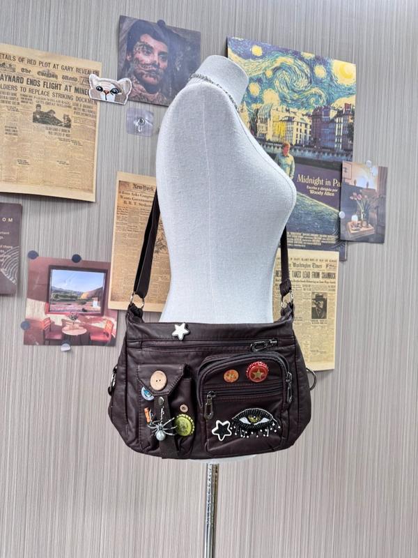 Unisex Evil Eye Super Cute Retro Button Bottle Cap Vintage Messenger Bag Star Bag Crossbody Bag
