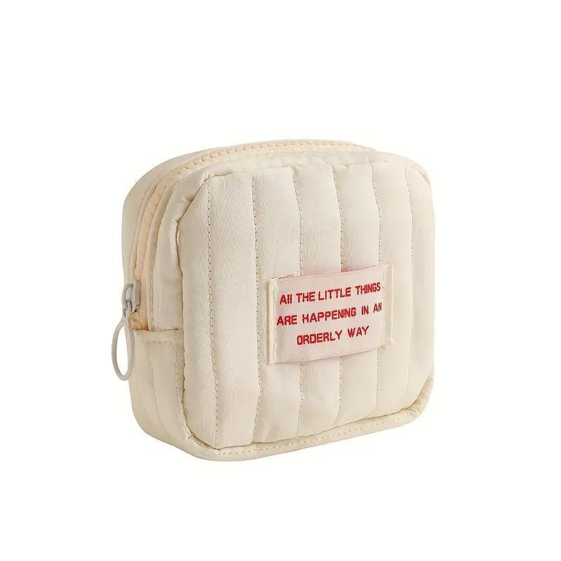 Mini Portable Makeup Bag, Square Makeup Organizer, Cosmetic Storage Bag, Zipper Makeup Organizer Pouch, Versatile Storage Bag for Skincare, Lotion, Cream, Lip Balm, Travel Toiletry Bag