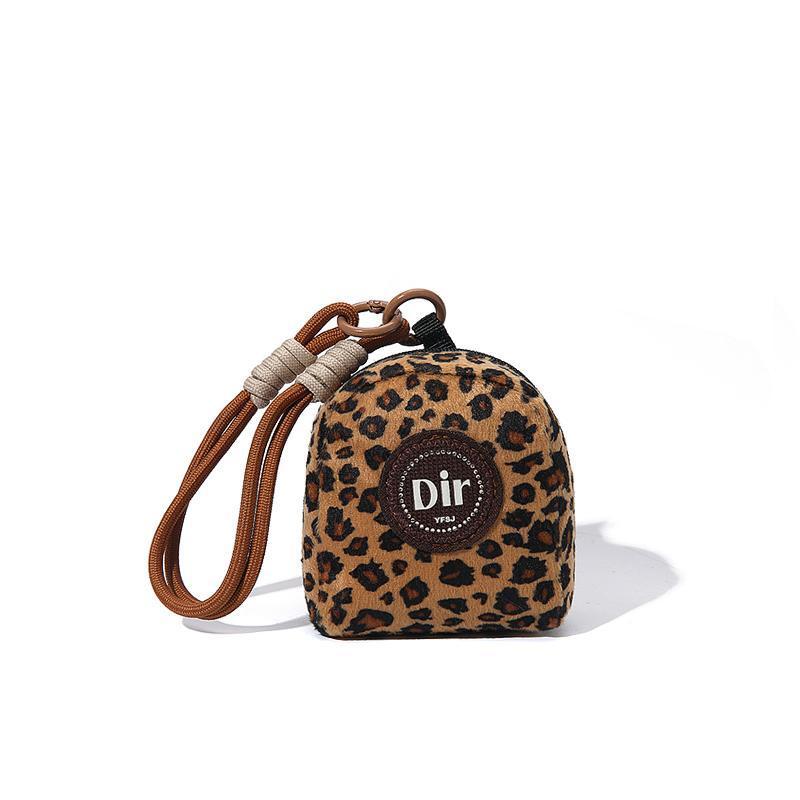 Leopard Pattern Coin Purse with Lanyard, 1 Count Creative Lightweight Coin Purse, Portable Multi-functional Headphone Storage Bag