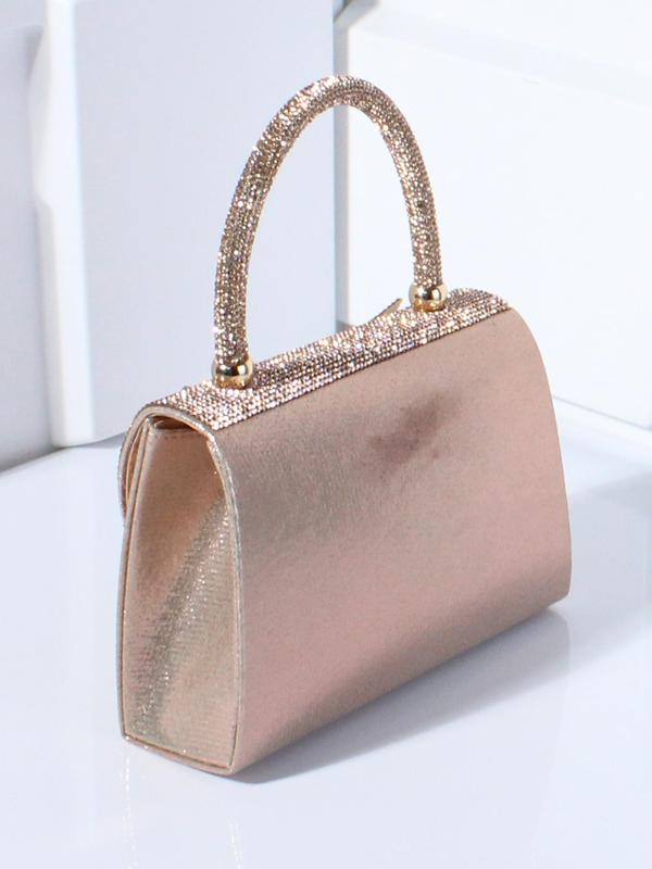 Fashion Glitter Evening Bag, Elegant Bow Decor Handbags for Women, Full Rhinestone Decor Banquet Bag for Party, Trendy All-match & Exquisite Chain Strap Crossbody Bag for Gift