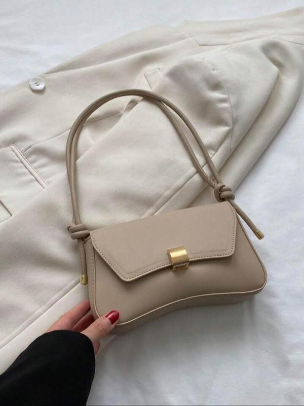 Women's Elegant Solid Color Shoulder Bag, Fashionable PU Leather Crossbody Bag for Daily Used, Casual Trendy Versatile High-quality Daily Commuting Bag