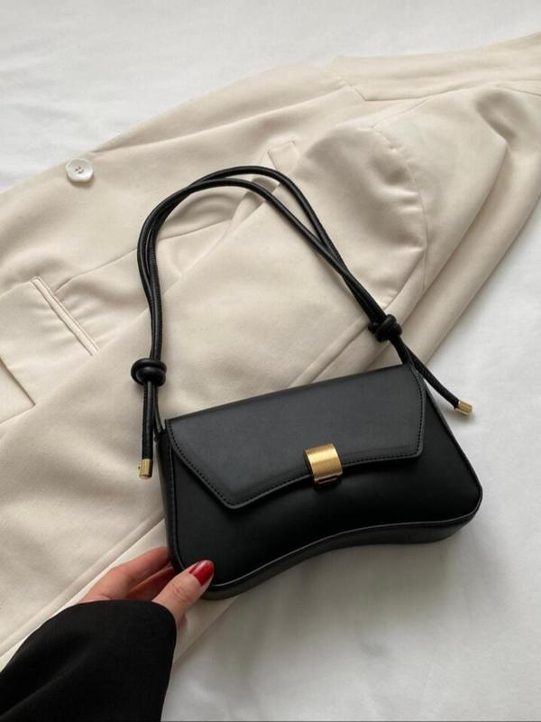 Women's Elegant Solid Color Shoulder Bag, Fashionable PU Leather Crossbody Bag for Daily Used, Casual Trendy Versatile High-quality Daily Commuting Bag