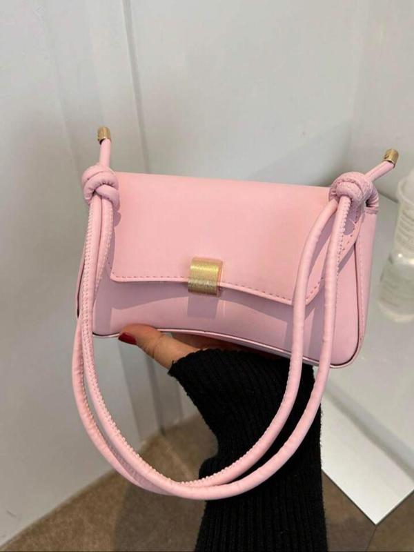 Women's Elegant Solid Color Shoulder Bag, Fashionable PU Leather Crossbody Bag for Daily Used, Casual Trendy Versatile High-quality Daily Commuting Bag