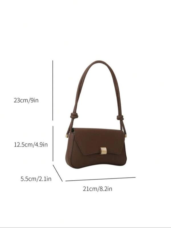 Women's Elegant Solid Color Shoulder Bag, Fashionable PU Leather Crossbody Bag for Daily Used, Casual Trendy Versatile High-quality Daily Commuting Bag