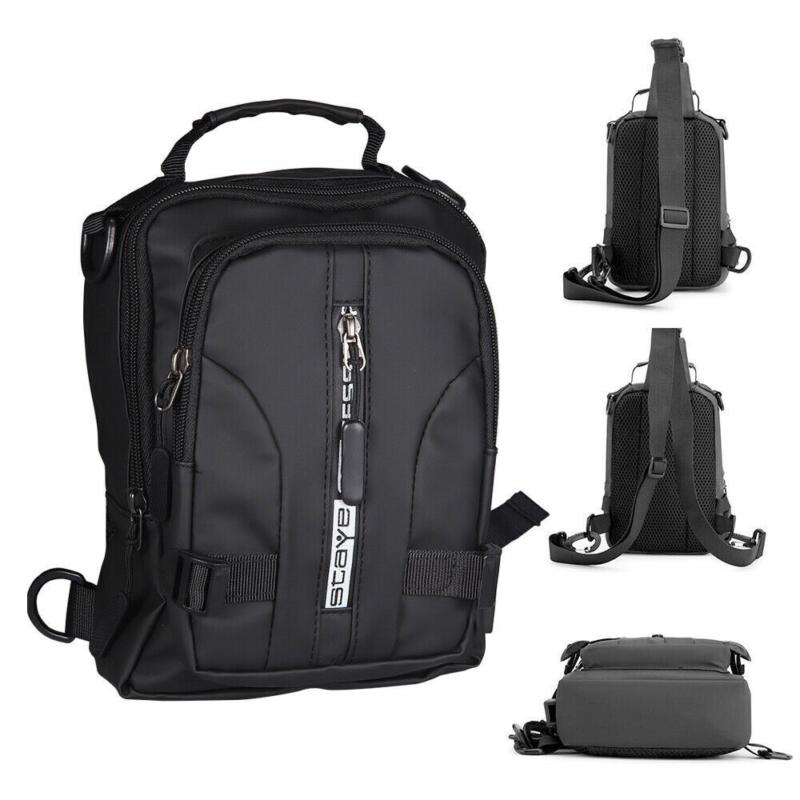 Men's Sling Chest Bag Waterproof Anti-theft Shoulder Crossbody Backpack USB Gift