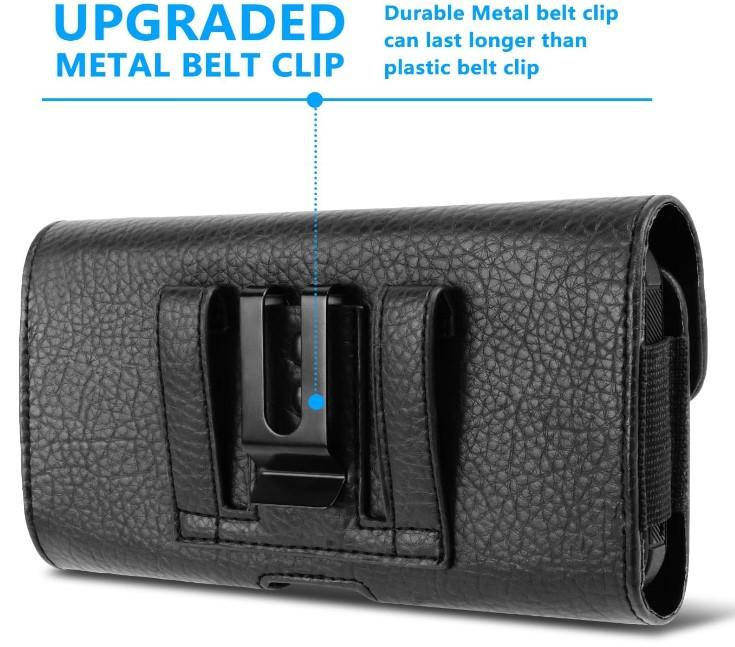 Leather Cell Phone Holster Belt Loop Phone Belt Holder for Men Carrying Phone Pouches Wallet Black for Phone 14 13 12 1114Pro 13Pro 12 Pro Samsung Motorola (Holster for 1 Phone)