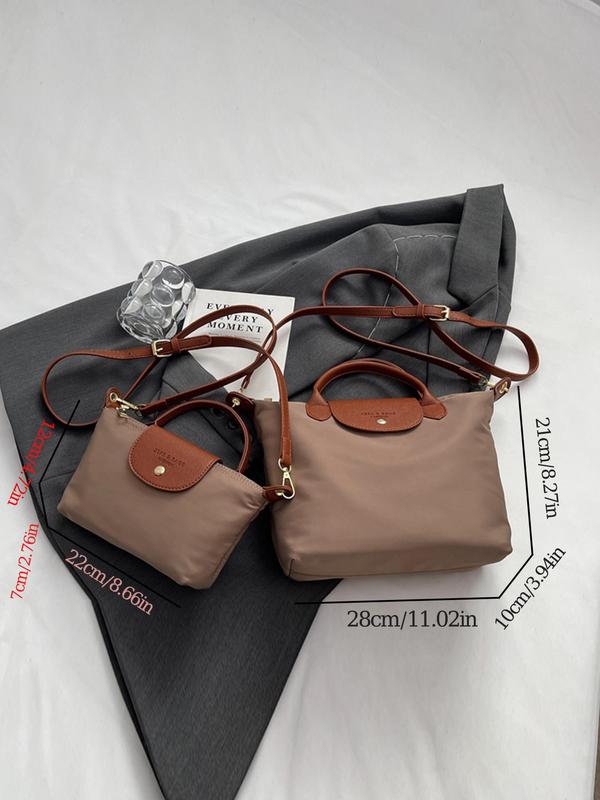 Women's Fashionable Solid Color Handbag & Crossbody Bag, Casual Versatile PU Leather Shoulder Bag & Crossbody Bag, Trendy All-match Commuter Bag for Daily Used