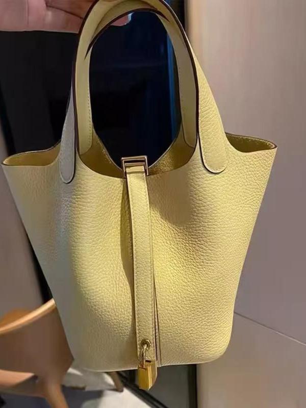 Women's Fashionable Solid Color Leather Handbag & Drawstring Bag, Casual Versatile Handbag & Drawstring Bag, Trendy All-match Handbag Set for Daily Use Unique Everyday Designer Bags