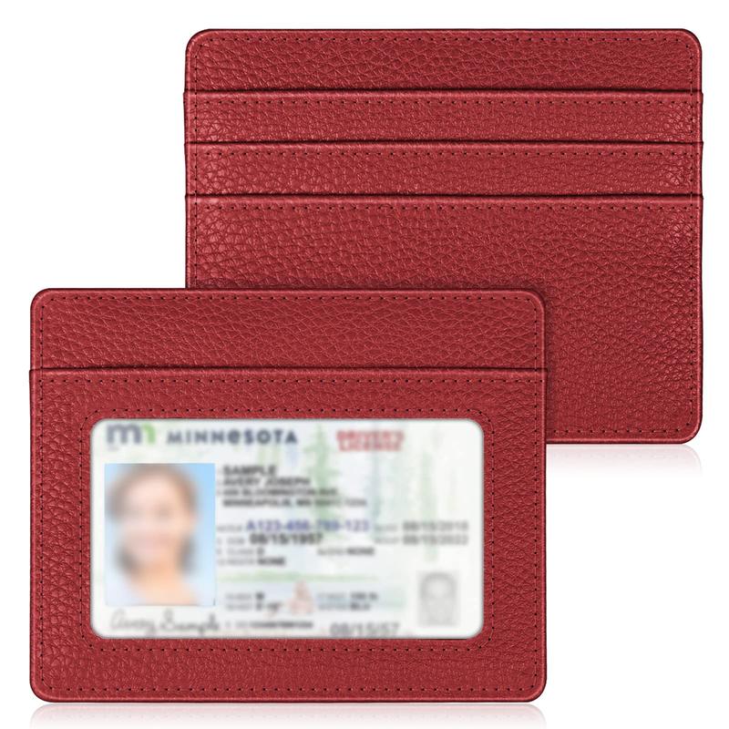 Minimalist Card Wallet with ID Window, RFID Blocking Credit Card Holder for Men and Women - 4 Card Slots