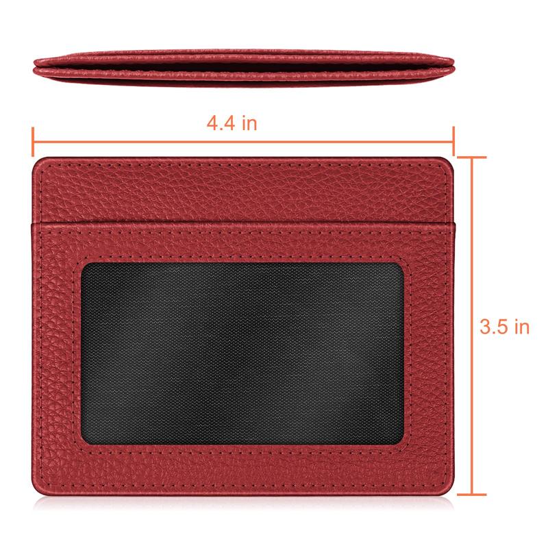 Minimalist Card Wallet with ID Window, RFID Blocking Credit Card Holder for Men and Women - 4 Card Slots